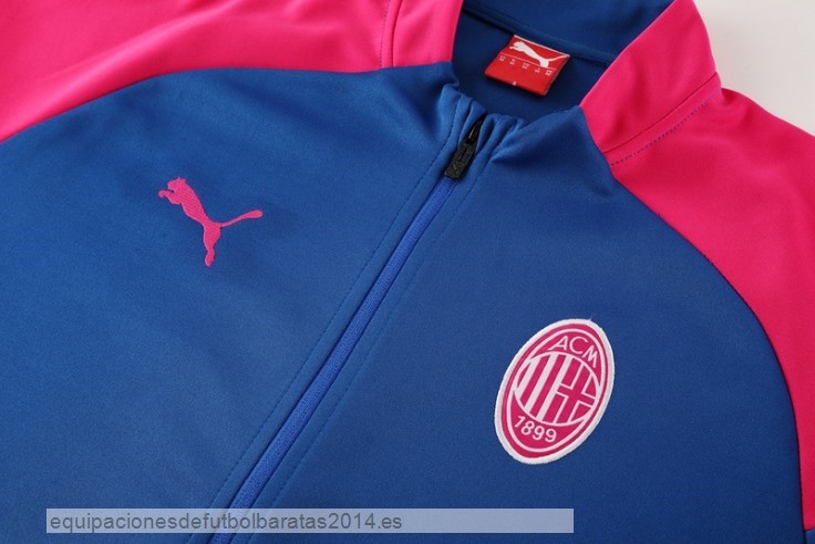 Nuevo Conjunto Completo Ropa Deportiva Con Cremallera Larga AC Milan 24/25 Azul Rosa Baratas